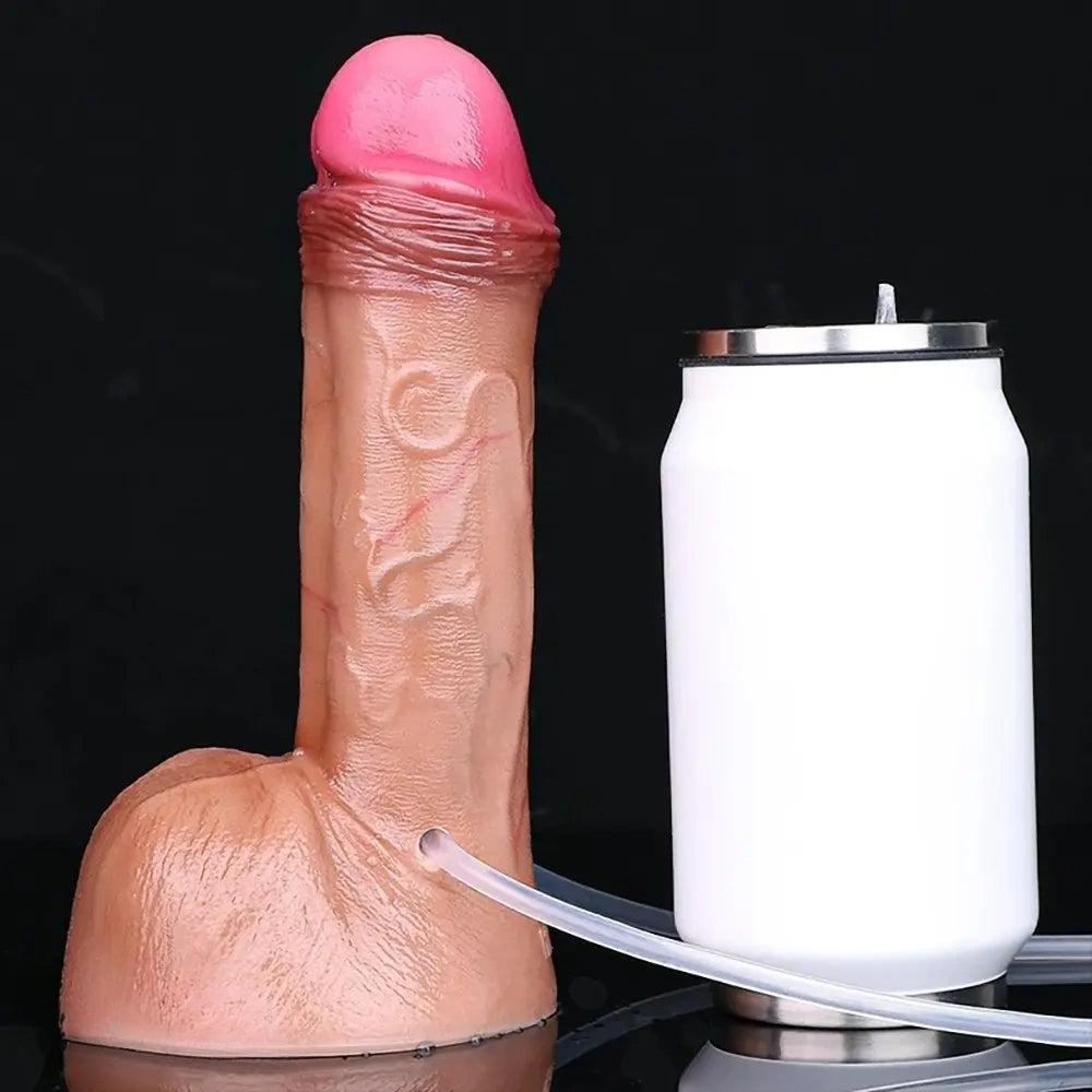 7.59in Skin-Friendly Liquid Silicone Inflatable Spraying Dildo Sex Toy