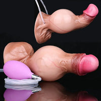 7.59in Skin-Friendly Liquid Silicone Inflatable Spraying Dildo Sex Toy