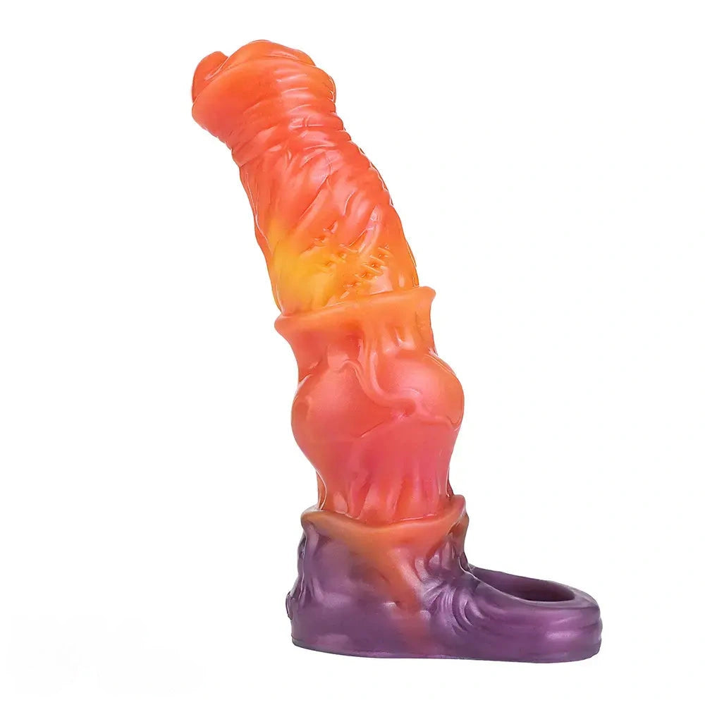 7.59in Warhorse Cock Fire Vein Gradient Tone Cock Dildo Sleeve For Male
