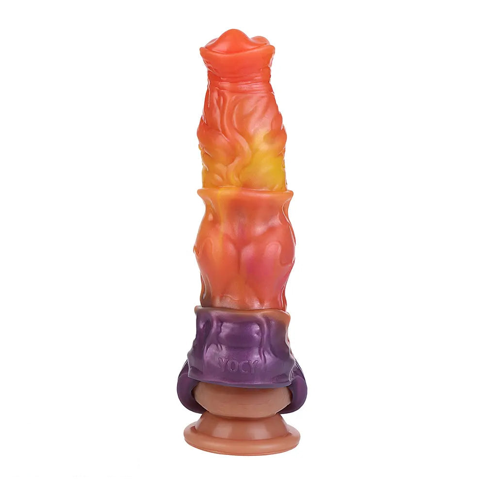 7.59in Warhorse Cock Fire Vein Gradient Tone Cock Dildo Sleeve For Male