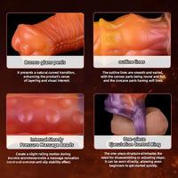 7.59in Warhorse Cock Fire Vein Gradient Tone Cock Dildo Sleeve For Male
