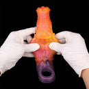 7.59in Warhorse Cock Fire Vein Gradient Tone Cock Dildo Sleeve For Male