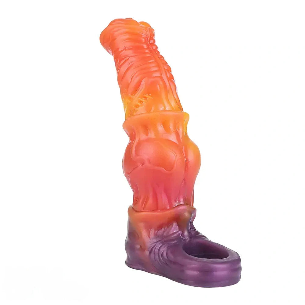 7.59in Warhorse Cock Fire Vein Gradient Tone Cock Dildo Sleeve For Male