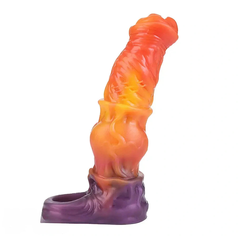 7.59in Warhorse Cock Fire Vein Gradient Tone Cock Dildo Sleeve For Male