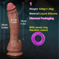 7.5in 8.46in 9.84in Lifelike Double Layer Silicone Dildo Anal Sex Toy
