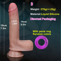 7.5in 8.46in 9.84in Lifelike Double Layer Silicone Dildo Anal Sex Toy