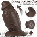 7.5in 8.5in Extra Thick Big Ebony Silicone Soft Dildo For Enhanced Pleasure