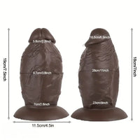 7.5in 8.5in Extra Thick Big Ebony Silicone Soft Dildo For Enhanced Pleasure