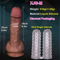7.5in 8.6in 9.8in 13in Huge Soft Realistic Veins Double Layer Dildo