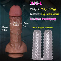 7.5in 8.6in 9.8in 13in Huge Soft Realistic Veins Double Layer Dildo