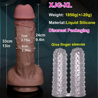 7.5in 8.6in 9.8in 13in Huge Soft Realistic Veins Double Layer Dildo