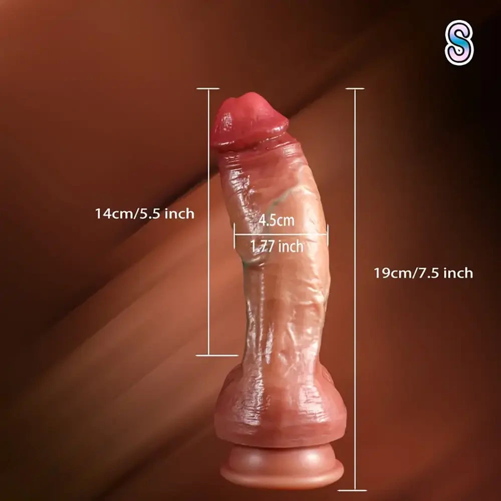 7.5in 8in 9in Realistic Soft Silicone Large Dual Density Dildo For Women