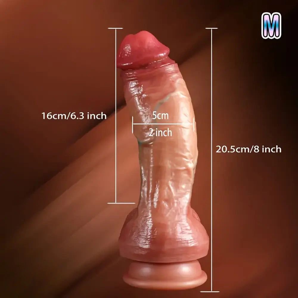 7.5in 8in 9in Realistic Soft Silicone Large Dual Density Dildo For Women