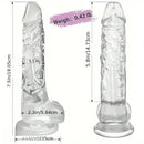 7.5in Clear Realistic Suction Cup Anal Dildo For G-spot Prostate Play