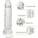 7.5in Clear Realistic Suction Cup Anal Dildo For G-spot Prostate Play