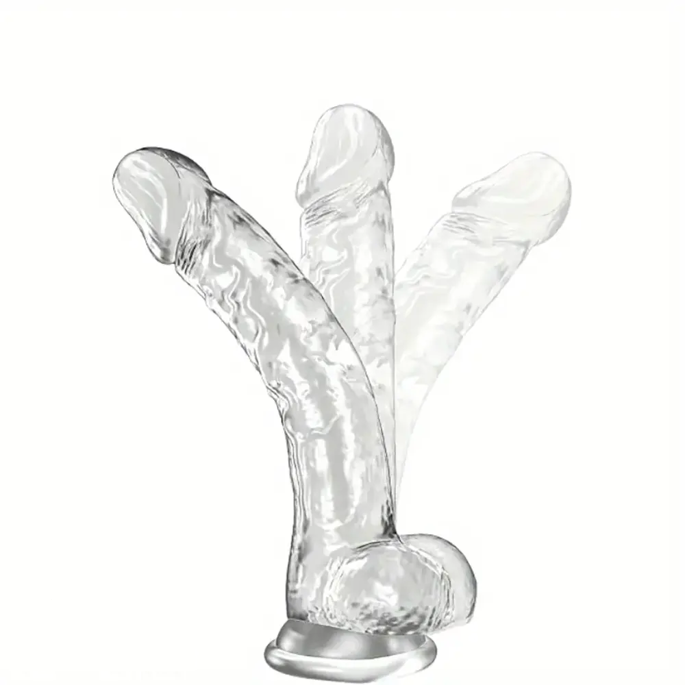 7.5in Clear Realistic Suction Cup Anal Dildo For G-spot Prostate Play