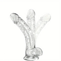 7.5in Clear Realistic Suction Cup Anal Dildo For G-spot Prostate Play