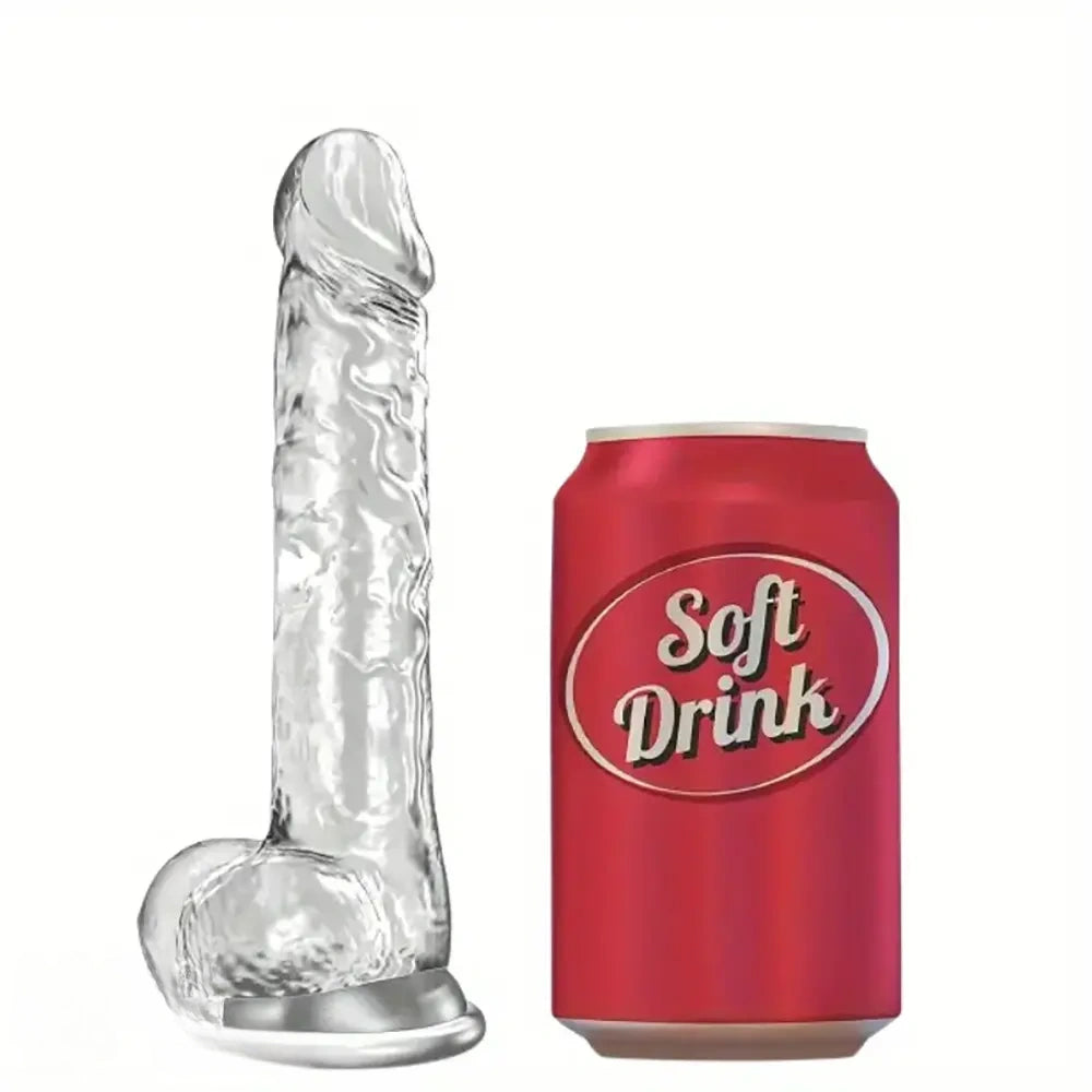 7.5in Clear Realistic Suction Cup Anal Dildo For G-spot Prostate Play