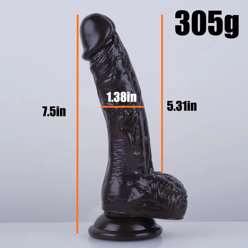 7.5in Curved PVC Female Masturbator Suction Cup Dildo For Women