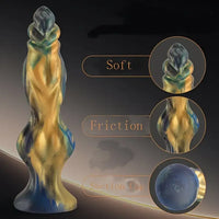 7.5in Mixed Color Soft Silicone Manual Knot Monster Dildo For Adults