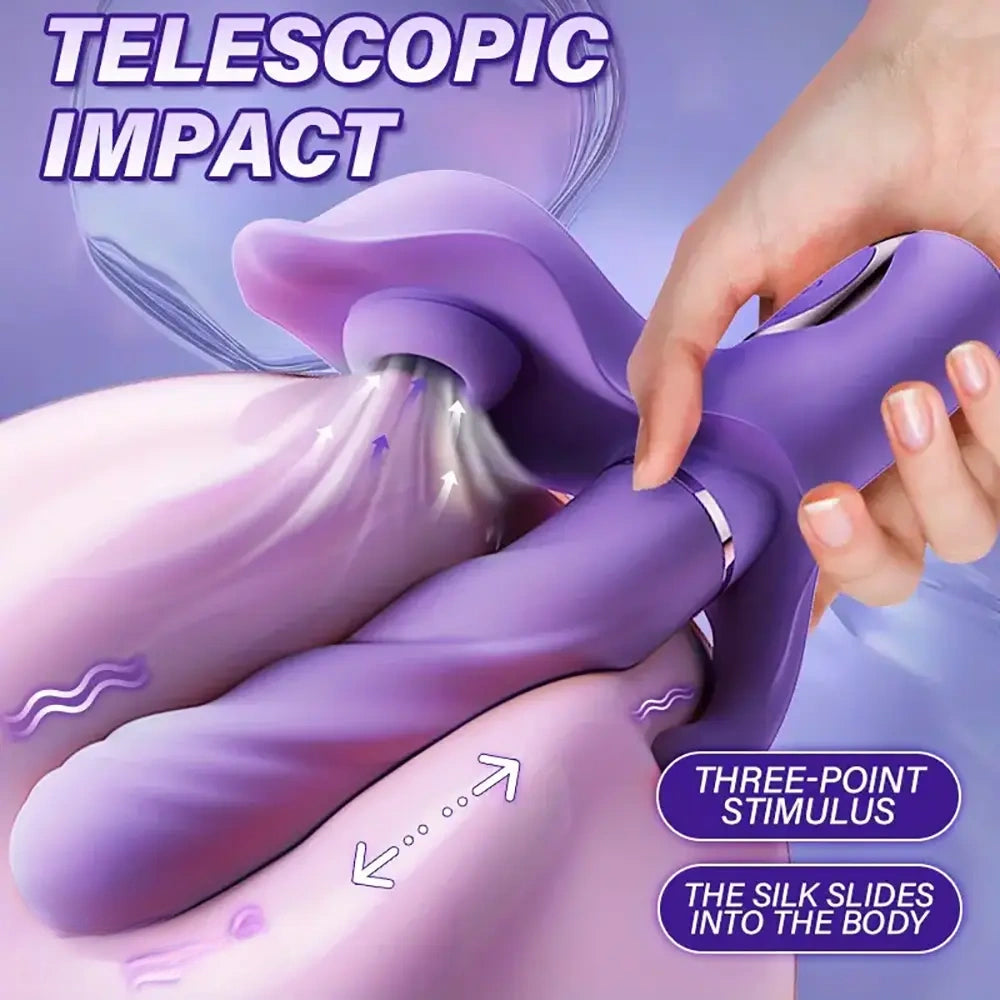 7.5in Multiple Modes Thrusting Flapping Vibrating Silicone Automatic Dildo
