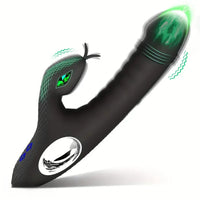 7.5in Snake Vibrating Silicone Soft Automatic Black Dildo For Anal Play