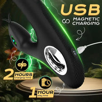 7.5in Snake Vibrating Silicone Soft Automatic Black Dildo For Anal Play