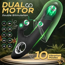 7.5in Snake Vibrating Silicone Soft Automatic Black Dildo For Anal Play