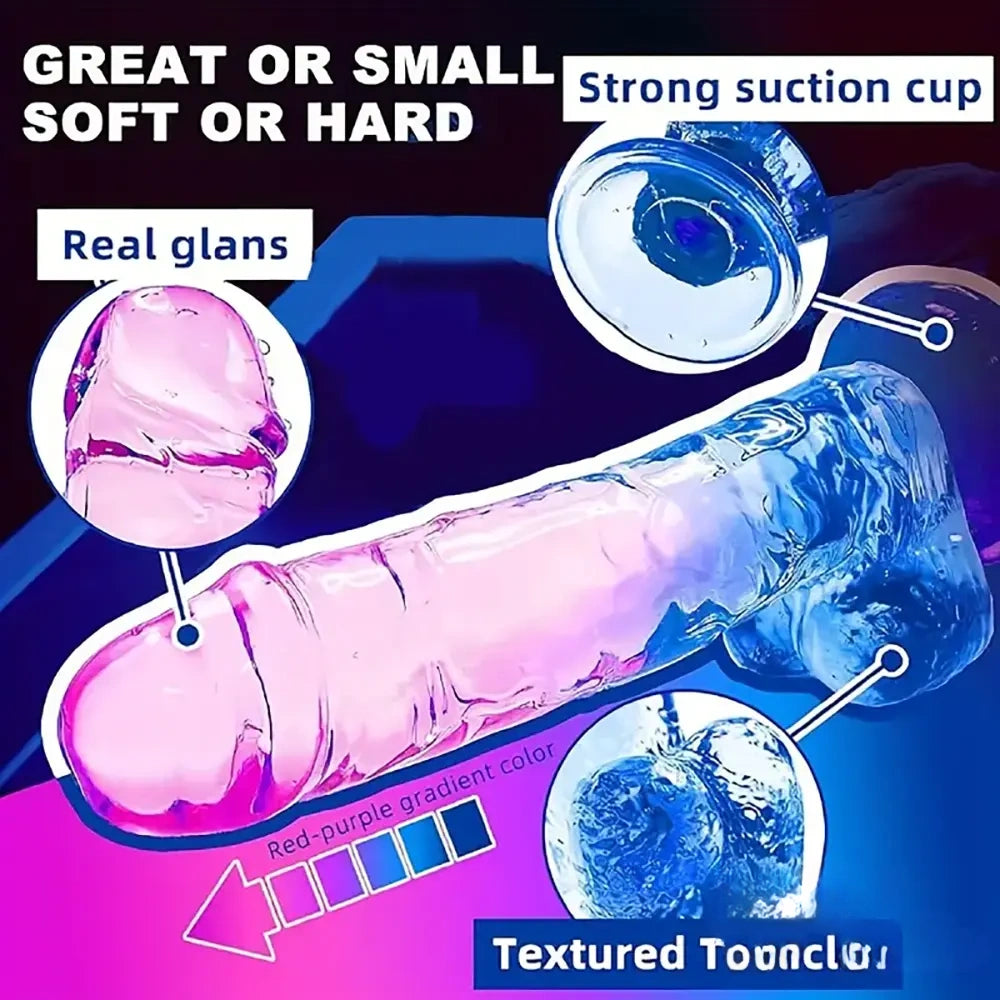 7.5in Soft TPE Clear Real Dildo For Women G Spot Sex Stimulator