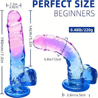 7.5in Soft TPE Clear Real Dildo For Women G Spot Sex Stimulator
