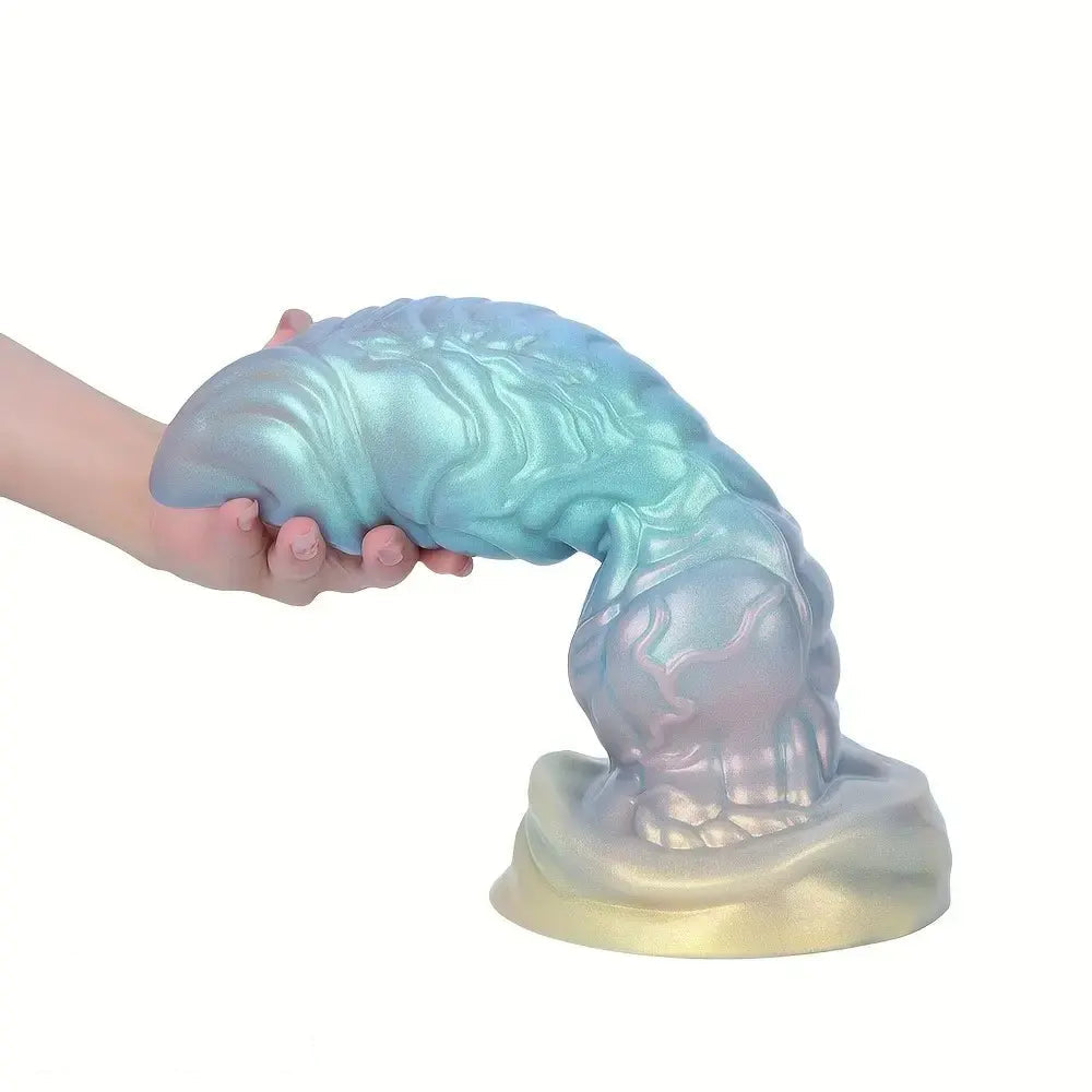 7.63in 8.89in 10.55in Flexible Silicone Realistic Textured Monster Anal Dildo