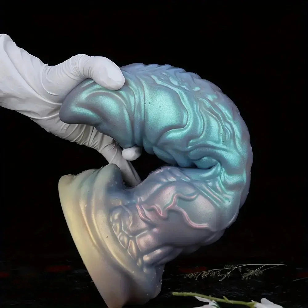 7.63in 8.89in 10.55in Flexible Silicone Realistic Textured Monster Anal Dildo