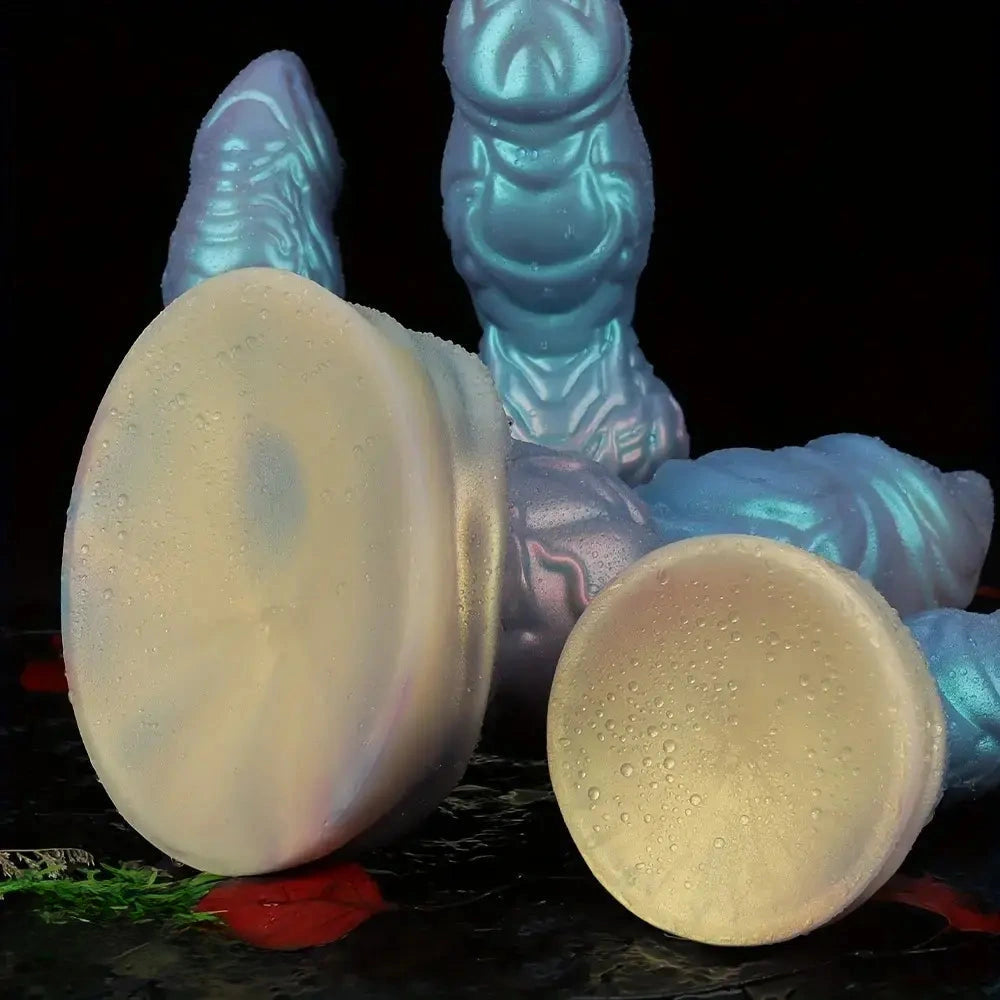 7.63in 8.89in 10.55in Flexible Silicone Realistic Textured Monster Anal Dildo