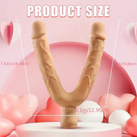 7.63in Double Heads Vibrating Silicone Soft Auto Dildo With Rose Base