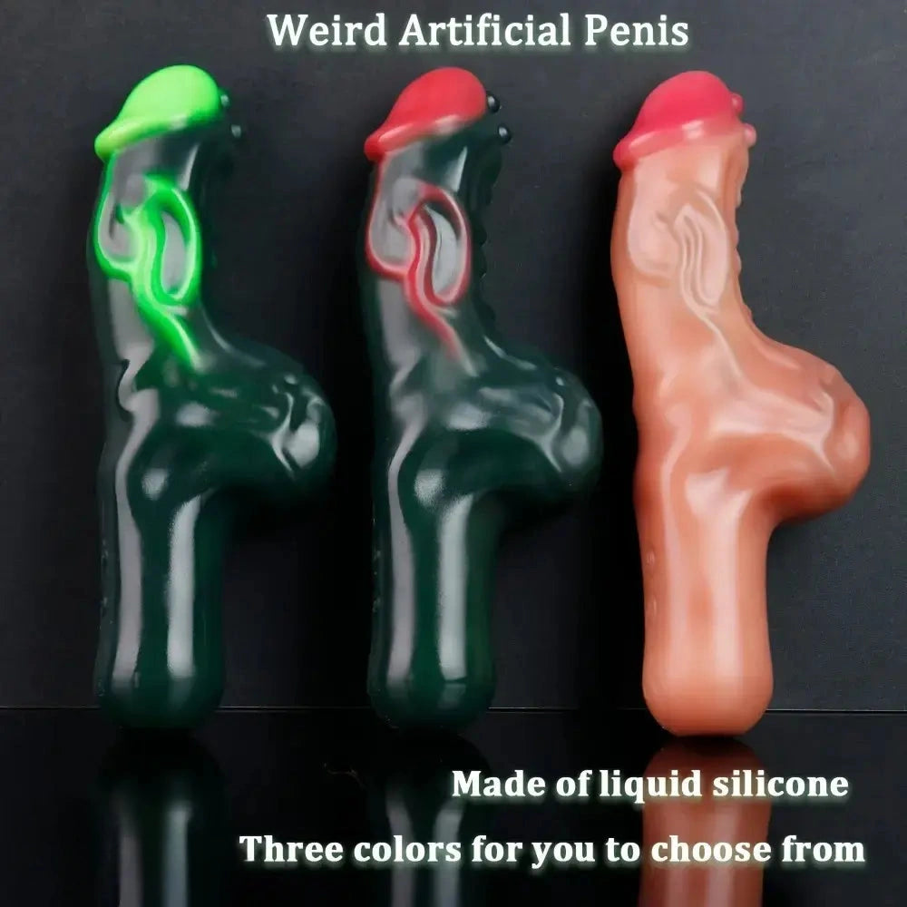 7.64in Odd Spiked Sword Dildo With Handle Silicone Female Cock Sex Toy