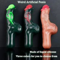 7.64in Odd Spiked Sword Dildo With Handle Silicone Female Cock Sex Toy