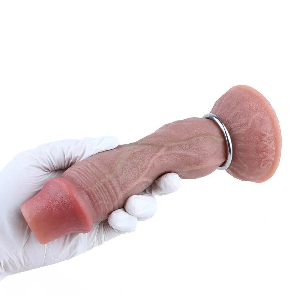 7.65in Ovipositor Platinum Silicone Dildo Real Skin Feeling Cock Love Toy