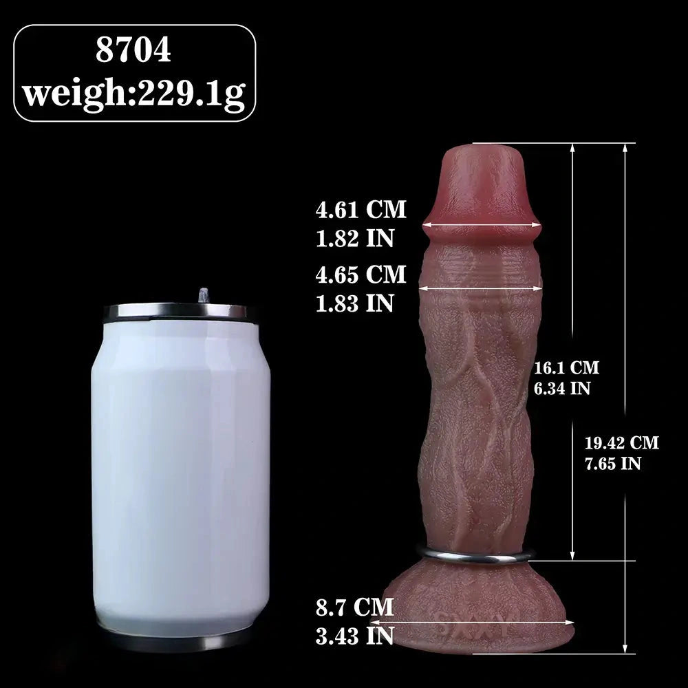 7.65in Ovipositor Platinum Silicone Dildo Real Skin Feeling Cock Love Toy