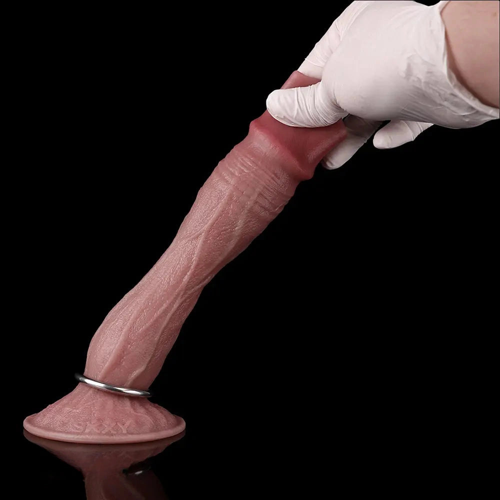 7.65in Ovipositor Platinum Silicone Dildo Real Skin Feeling Cock Love Toy