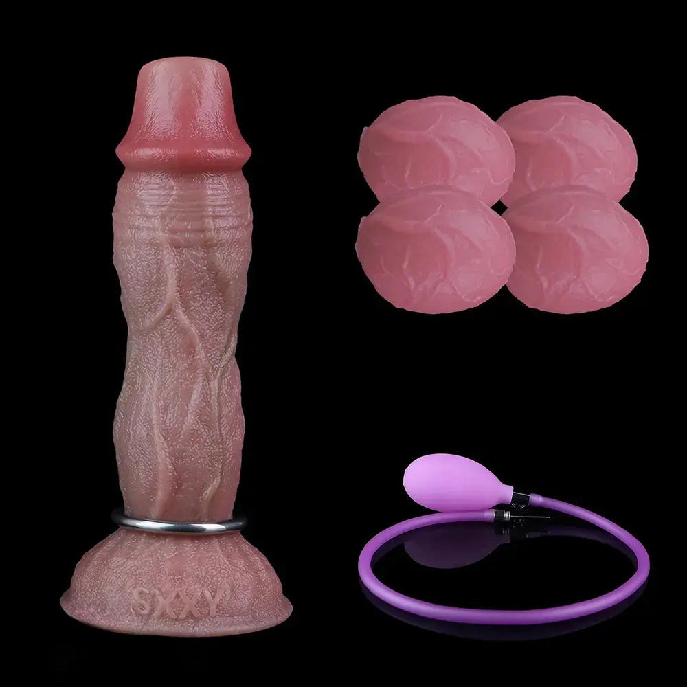 7.65in Ovipositor Platinum Silicone Dildo Real Skin Feeling Cock Love Toy