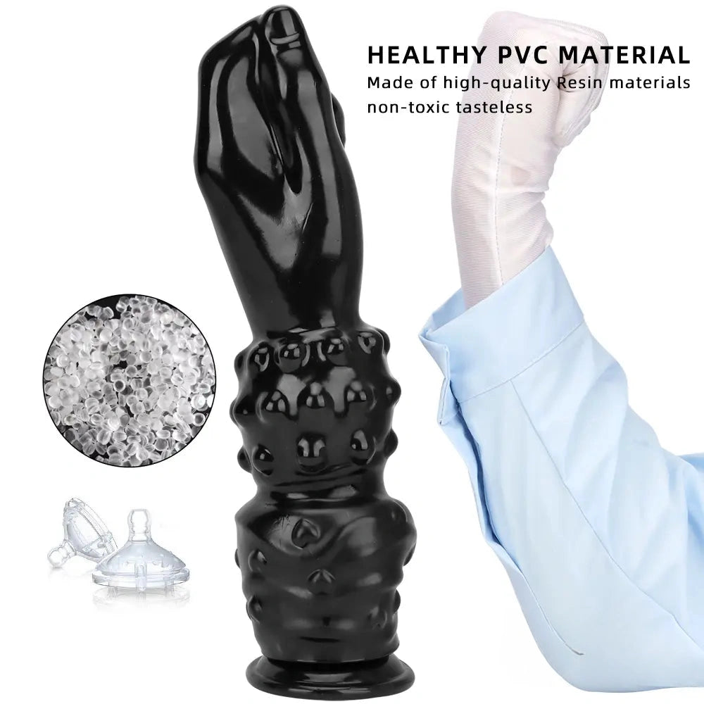 7.67in 11.41in 14in Large Thick Black Hands Fist Dildo For Anal Sex