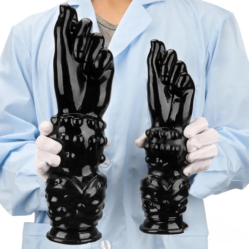 7.67in 11.41in 14in Large Thick Black Hands Fist Dildo For Anal Sex