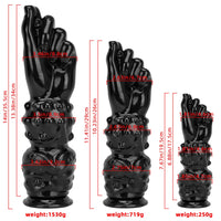 7.67in 11.41in 14in Large Thick Black Hands Fist Dildo For Anal Sex