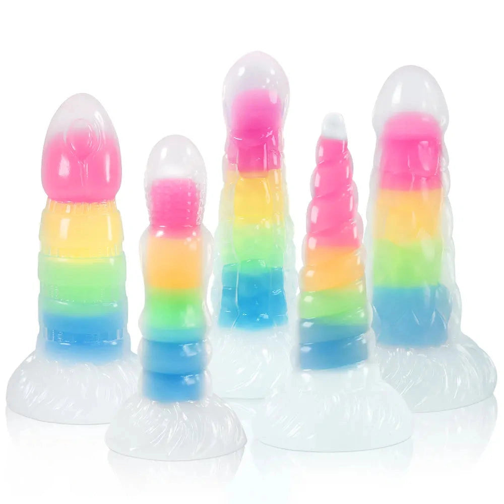 7.67in 7.87in 7.99in Transparent Luminous Dildo Realistic Anal Dildo