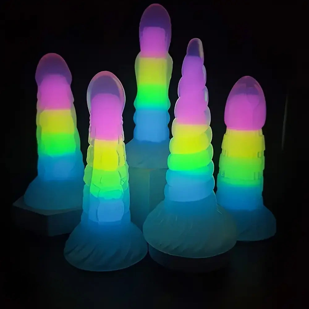 7.67in 7.87in 7.99in Transparent Luminous Dildo Realistic Anal Dildo