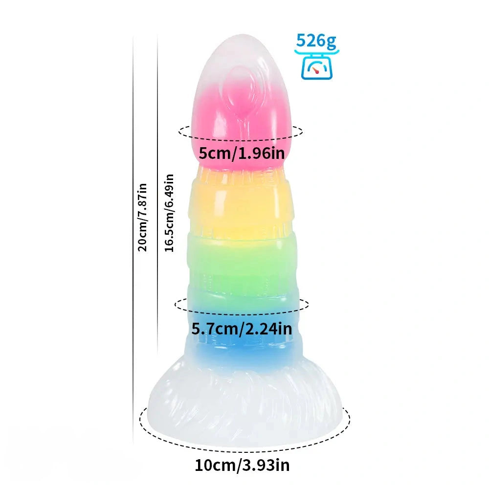 7.67in 7.87in 7.99in Transparent Luminous Dildo Realistic Anal Dildo