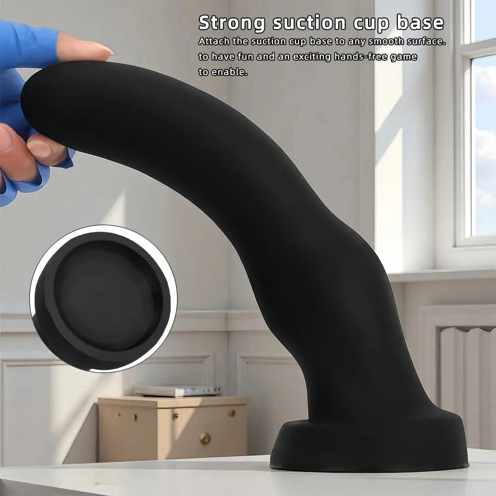 7.67in 9.25in 11.22in Black Silicone Anal Plug Dildo For Couples Men