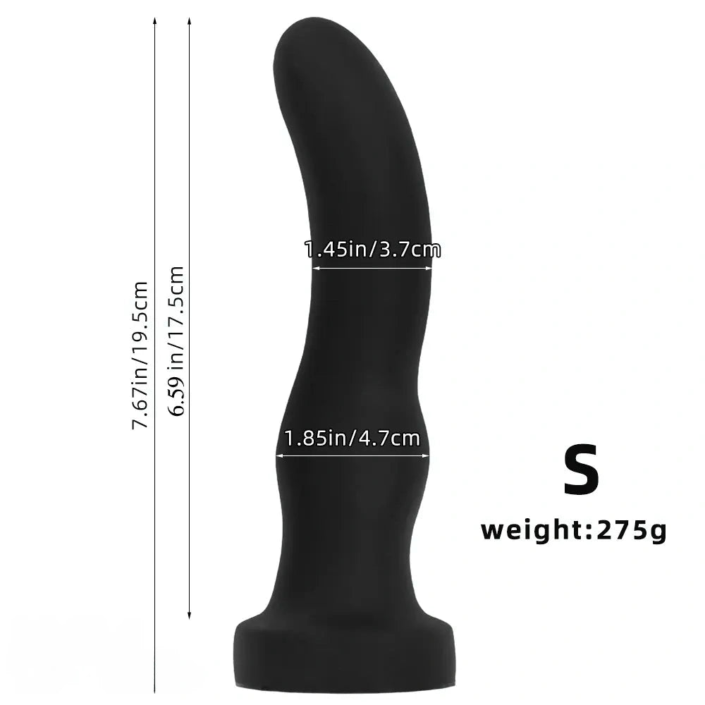 7.67in 9.25in 11.22in Black Silicone Anal Plug Dildo For Couples Men