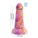 7.67in Big Girth Luminous Anal Pink Camo Silicone Women Dildo
