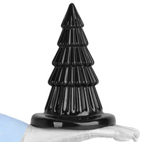 7.67in Christmas Tree PVC Black Extra Butt Plug Dildo With Suction Cup